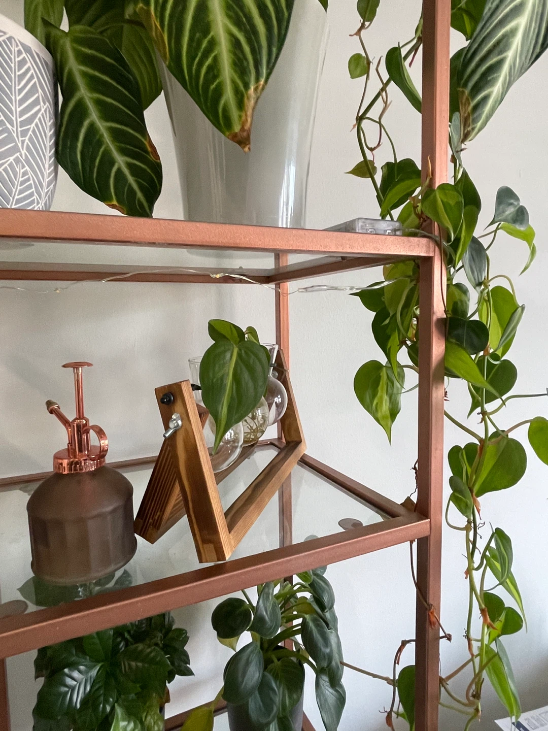 Copper Metal & Glass Shelf - photo 2