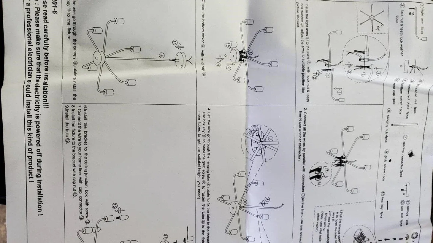 Gold Sputnik Chandelier - New in Box! image indicator(2)