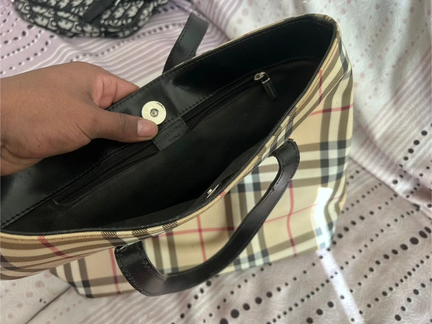 Burberry Plaid Tote Bag