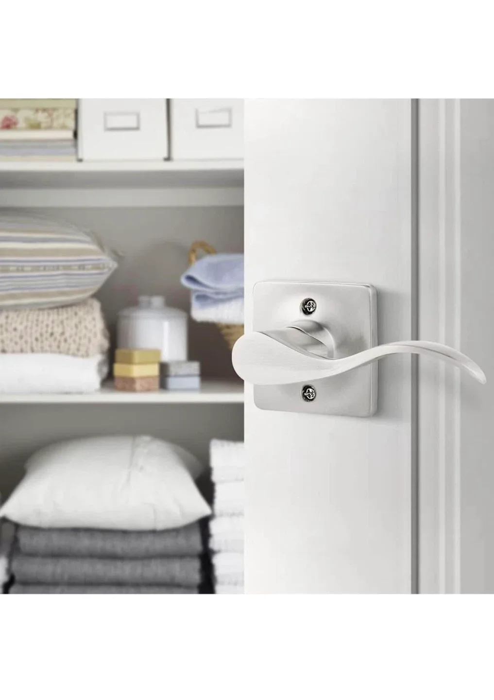 Door Lever Handle Set, Satin Nickel Finish image indicator(6)