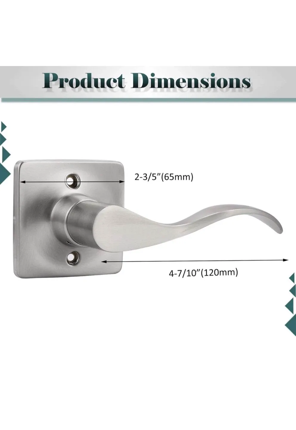 Door Lever Handle Set, Satin Nickel Finish image indicator(8)