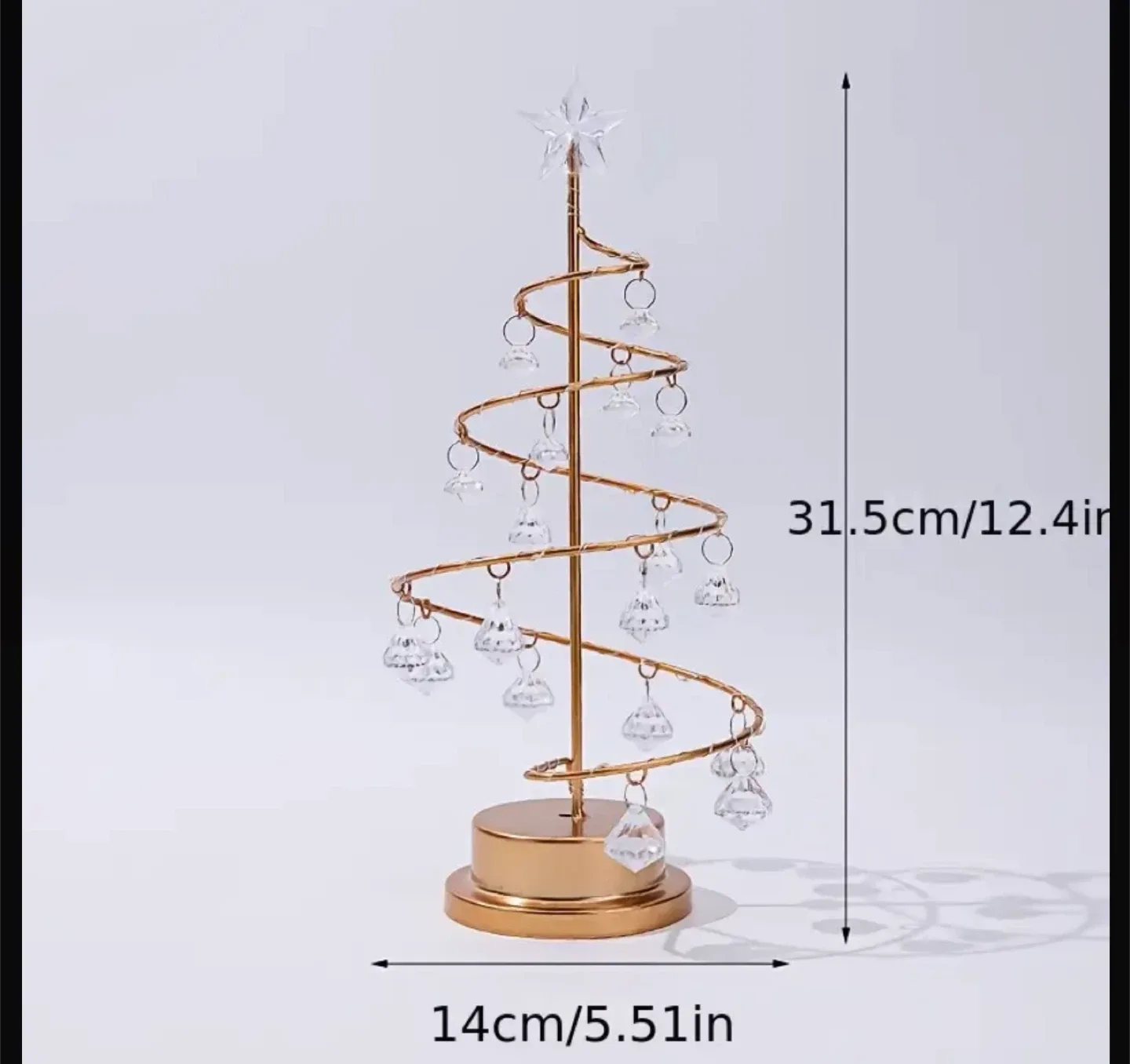 Gold Spiral Christmas Tree with Crystal Drops image indicator(2)