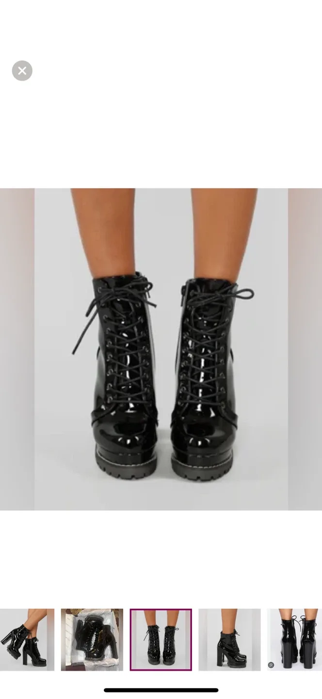 Platform chunky heel combat ankle boot image indicator(3)