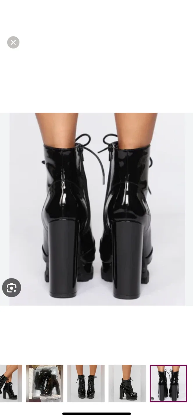 Platform chunky heel combat ankle boot image indicator(5)