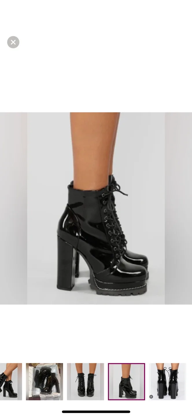 Platform chunky heel combat ankle boot image indicator(4)