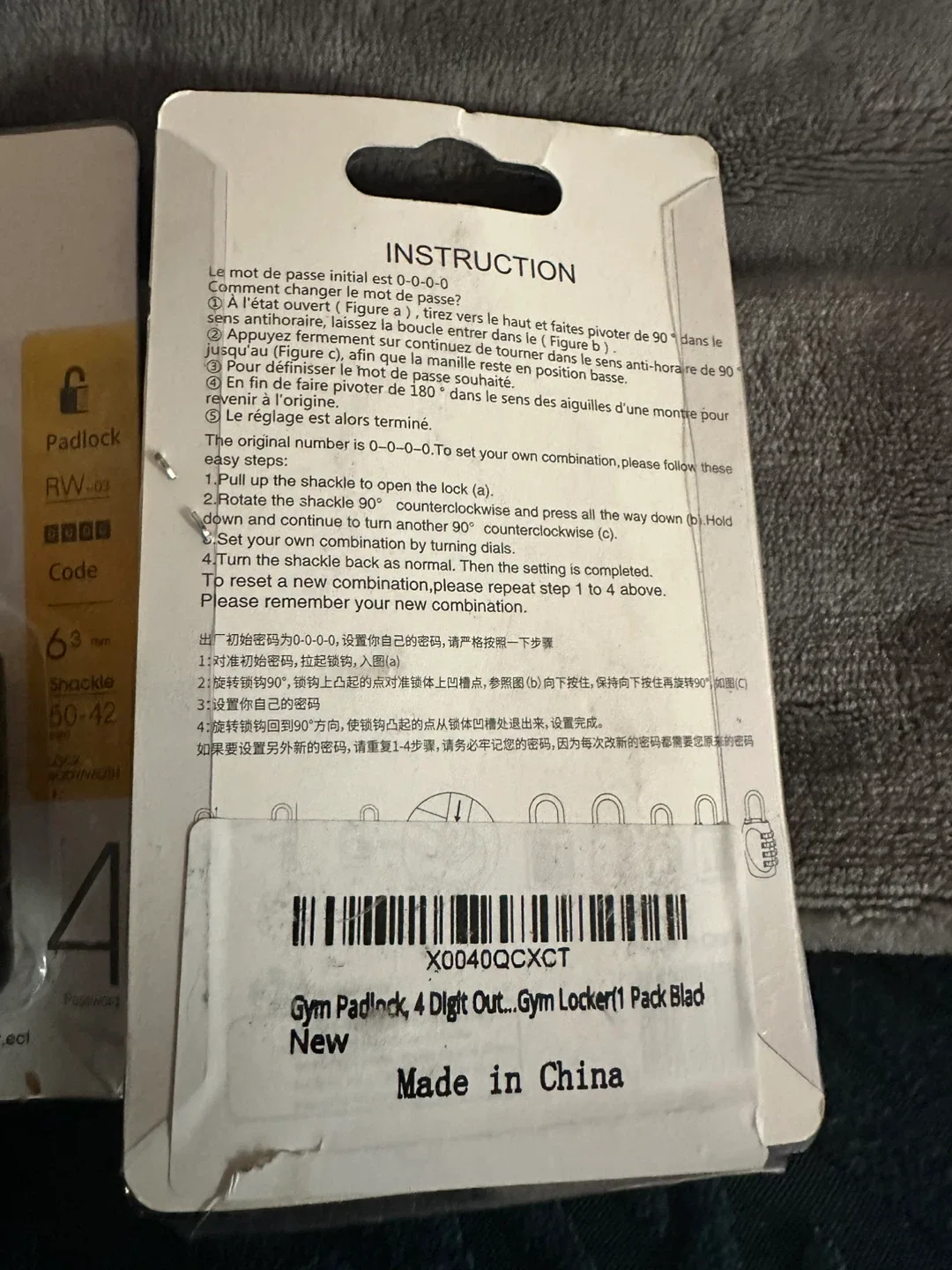 New 4 Digit Combination Padlock - Black image indicator(2)