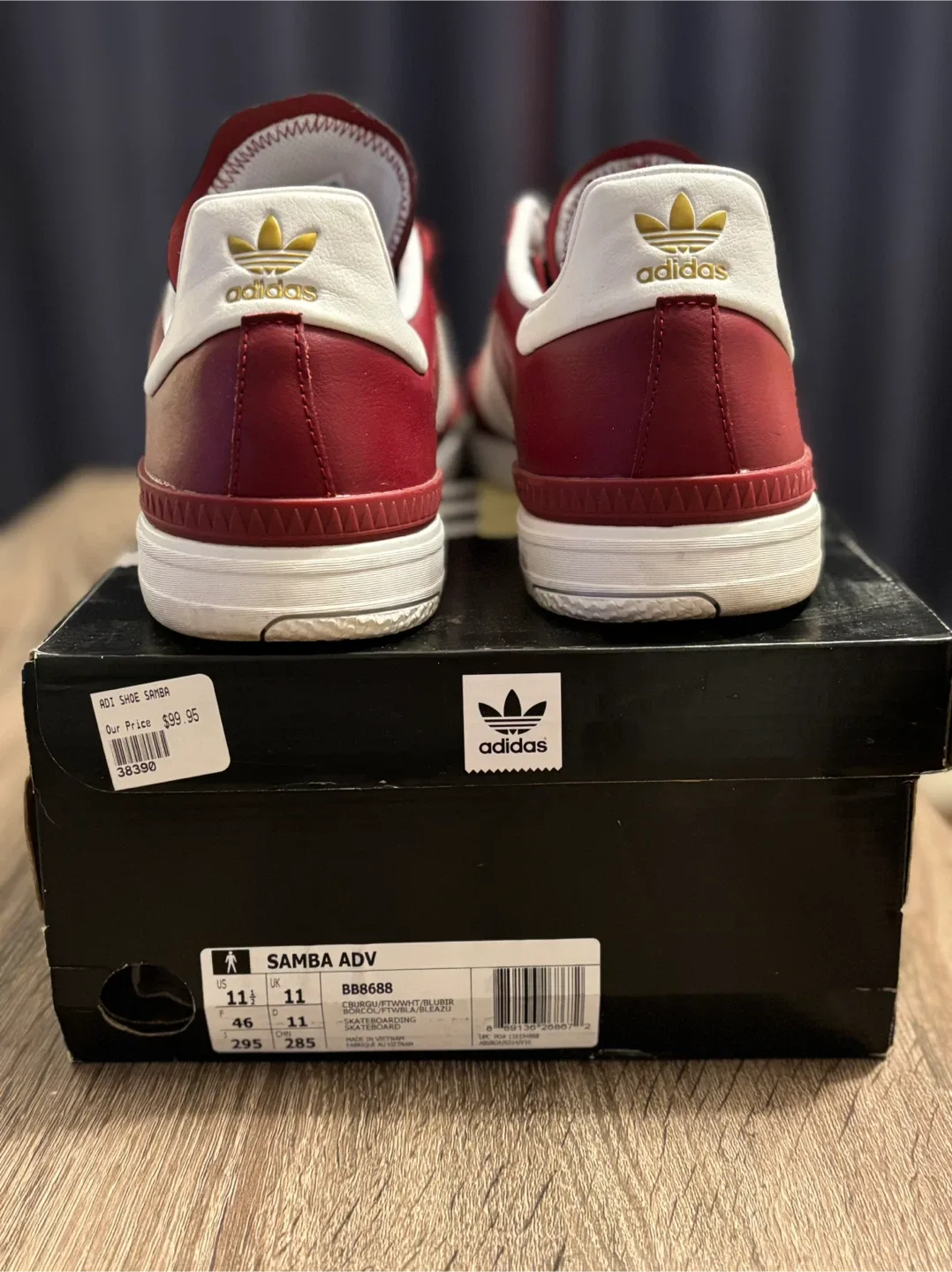 Adidas Samba ADV Burgundy Size 11 image indicator(3)