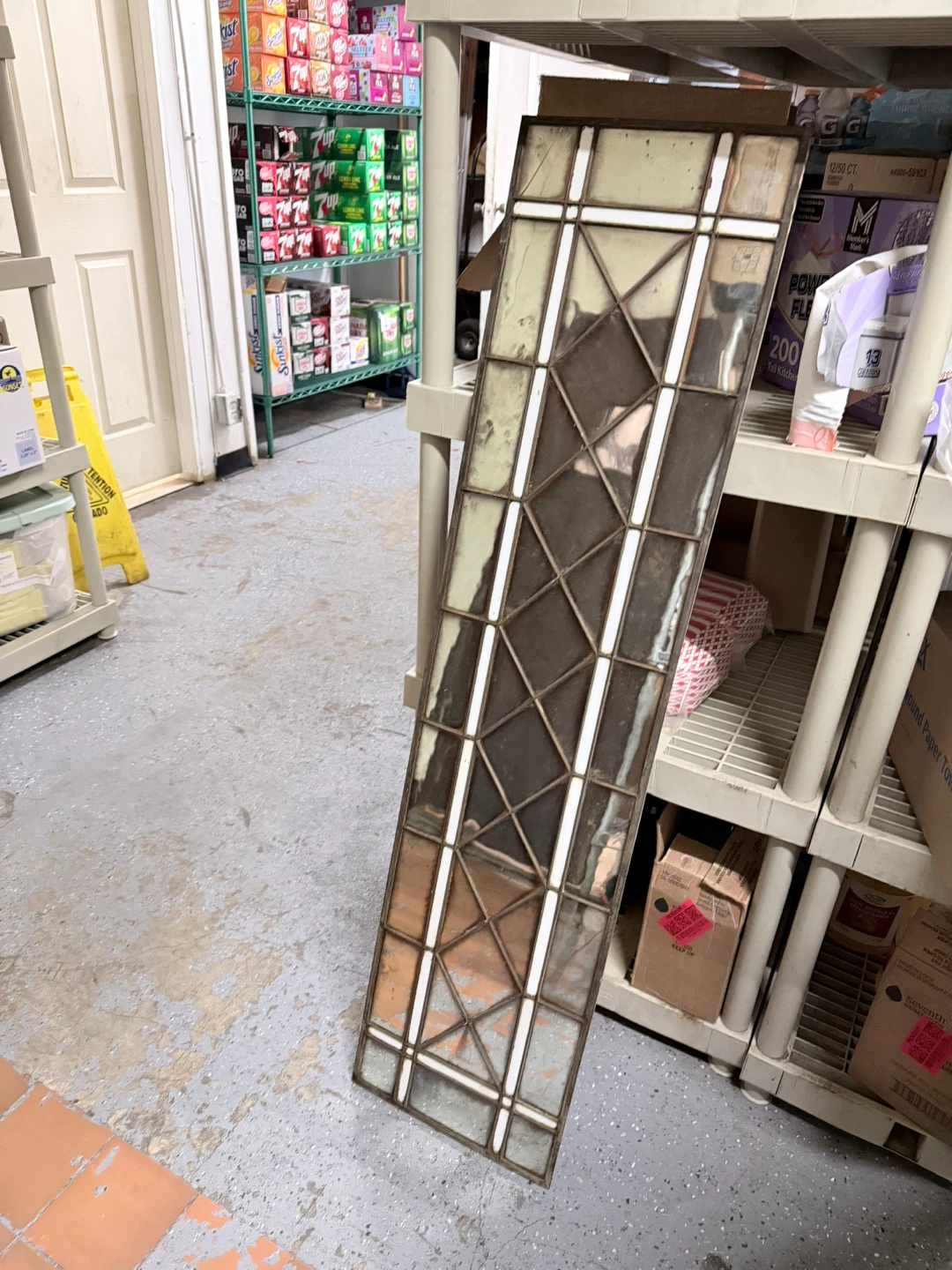Vintage Stained Glass Window Panel