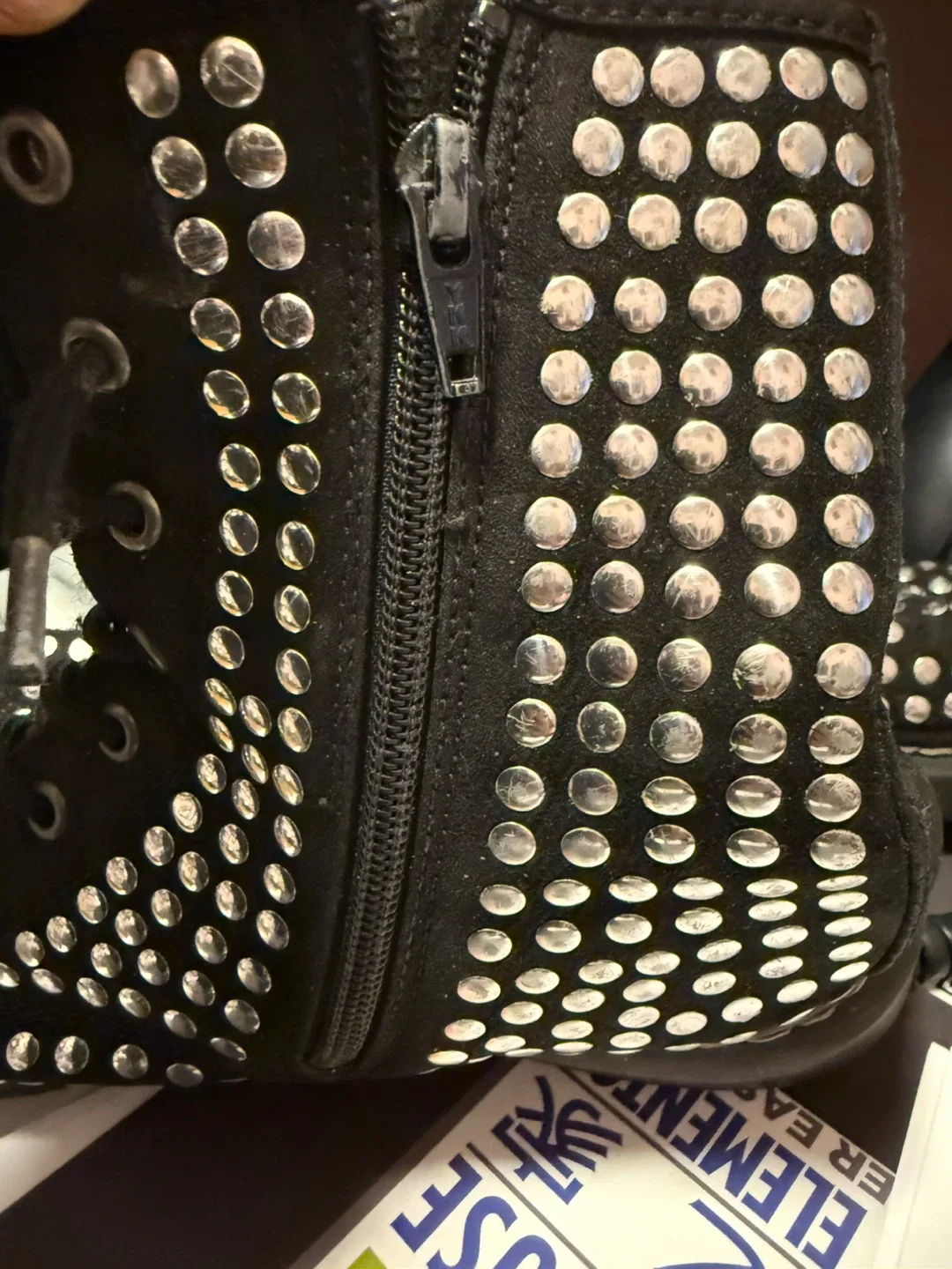 Black Studded Combat Boots - Size 8 image indicator(5)