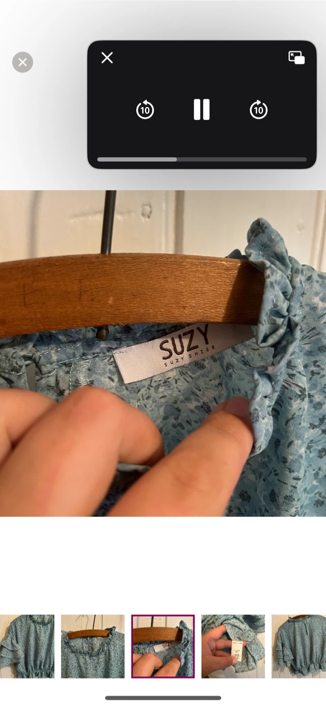 Suzy Shier Blue Floral Top - photo 4