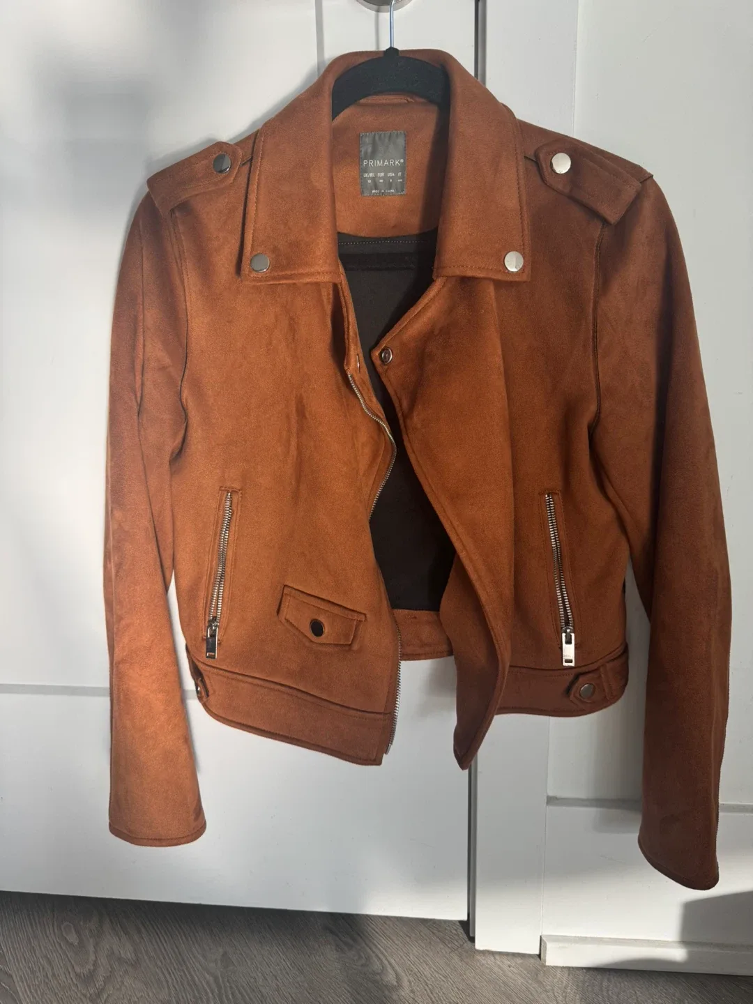 Primark Brown Biker Jacket - Size 8