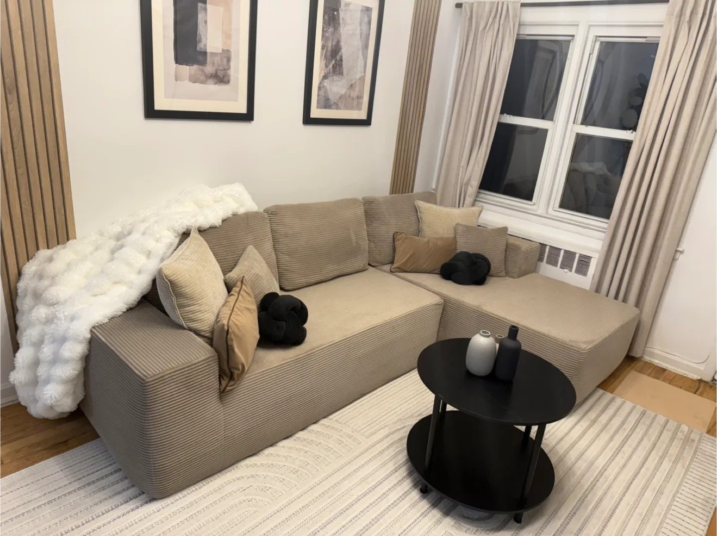 Modular Sectional Sofa - Beige Corduroy image indicator(2)