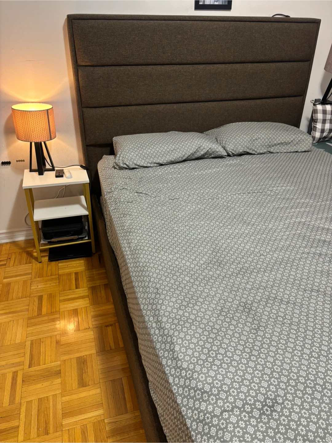 Queen Size Bed Frame with Headboard and two side tables