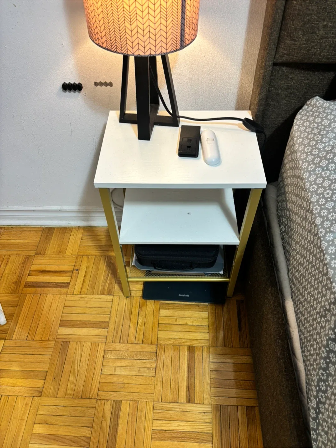 Queen Size Bed Frame with Headboard and two side tables image indicator(3)