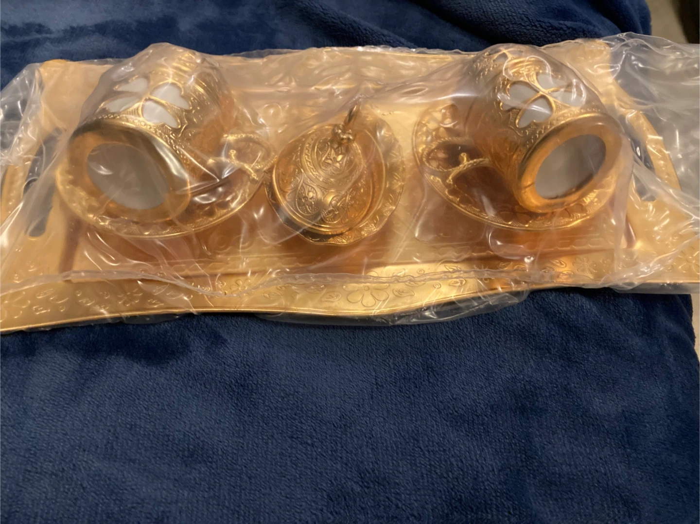 Gold Turkish Coffee/ espresso Set, New - photo 2