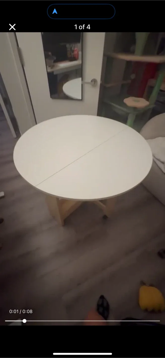 Round Drop-Leaf Folding Dining Table image indicator(2)