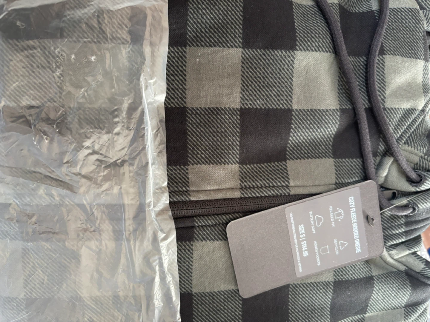 REDUCED! Cozy Fleece Hooded Onesie - Size Small