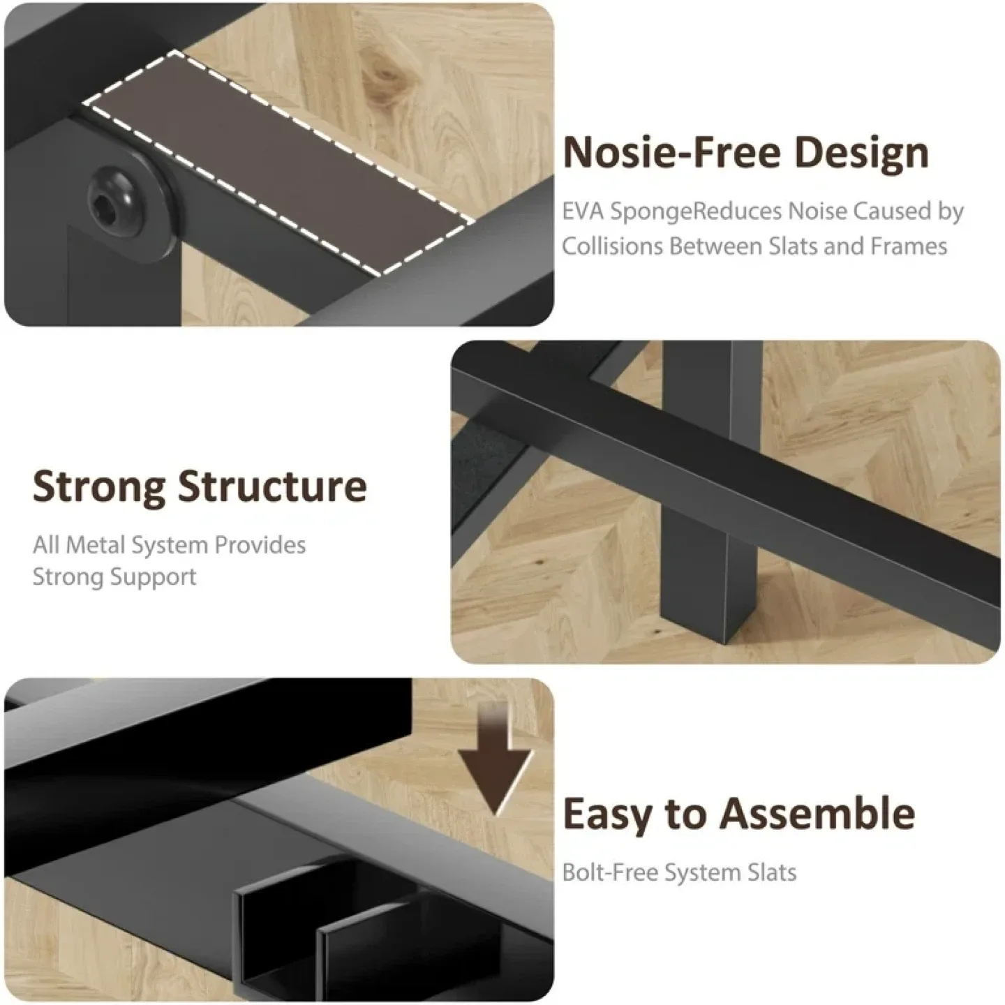 Fluest Full Size Bed Frame with Headboard and Footboard image indicator(4)