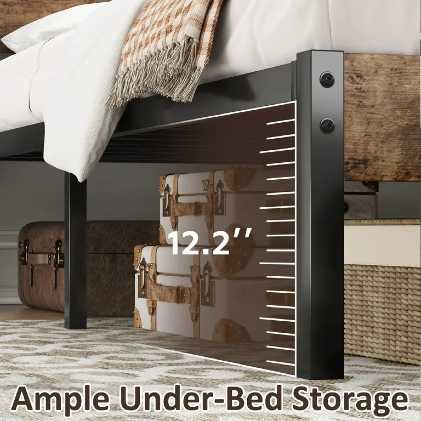 Fluest Full Size Bed Frame with Headboard and Footboard image indicator(2)