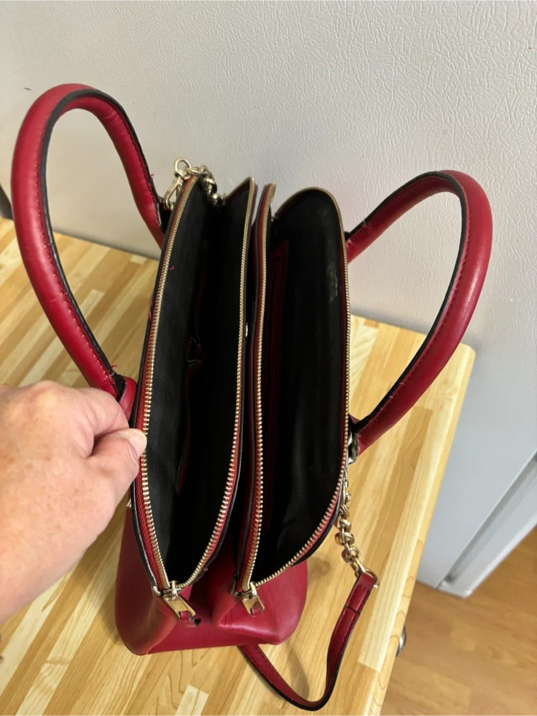 Nine West Red Satchel Bag image indicator(2)