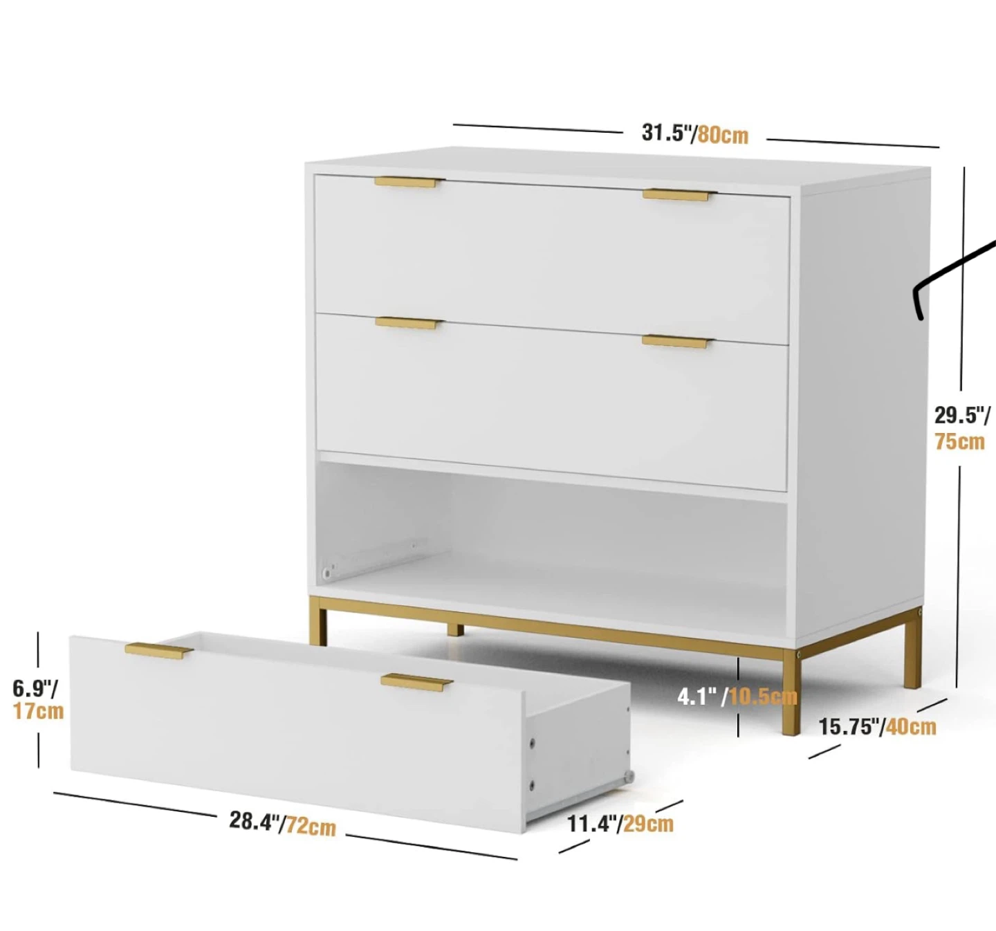 3-Drawer Dresser with Gold Accents - photo 5