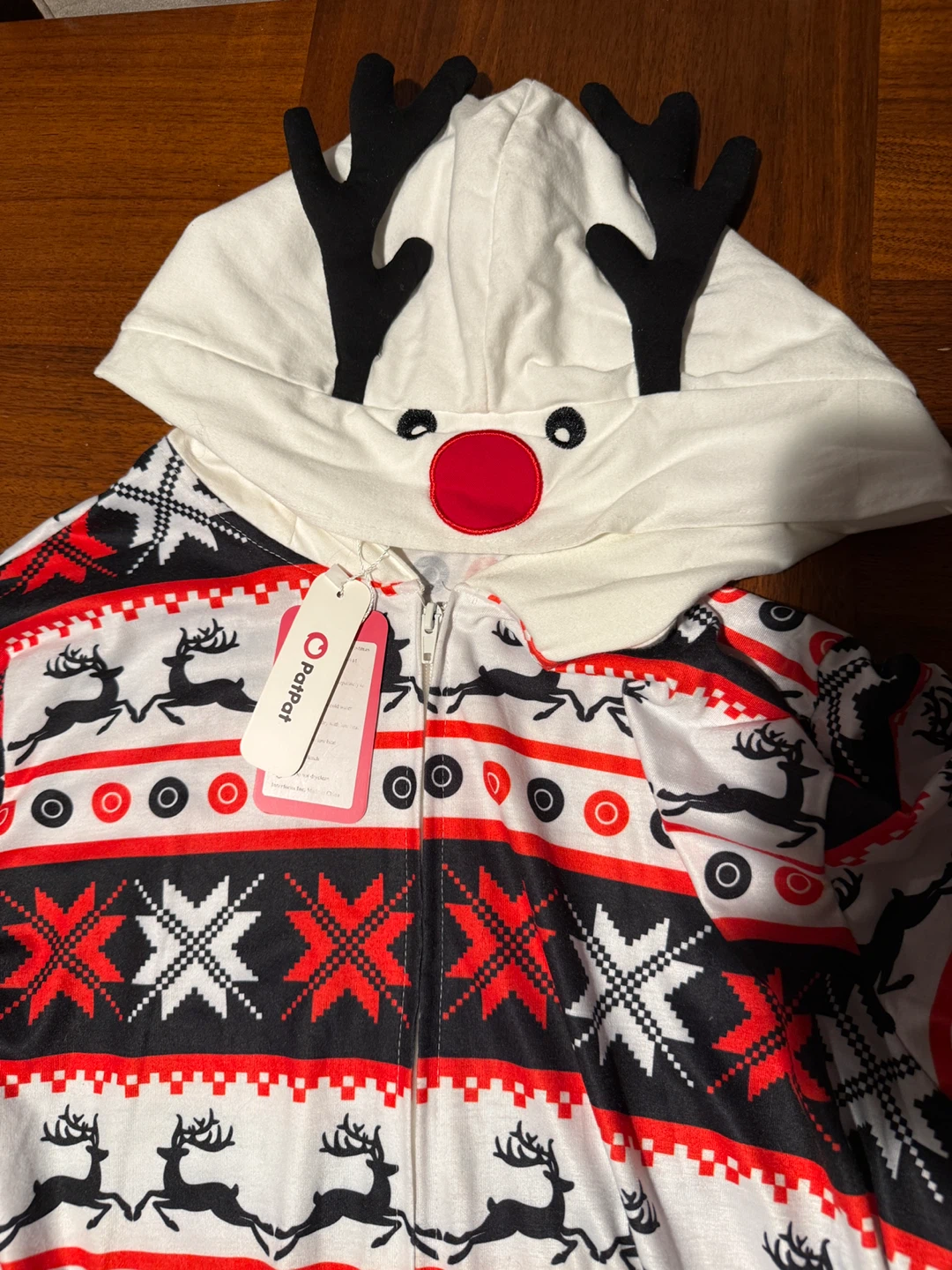 PatPat Red/Black Reindeer  Pajamas - Size L - photo 2