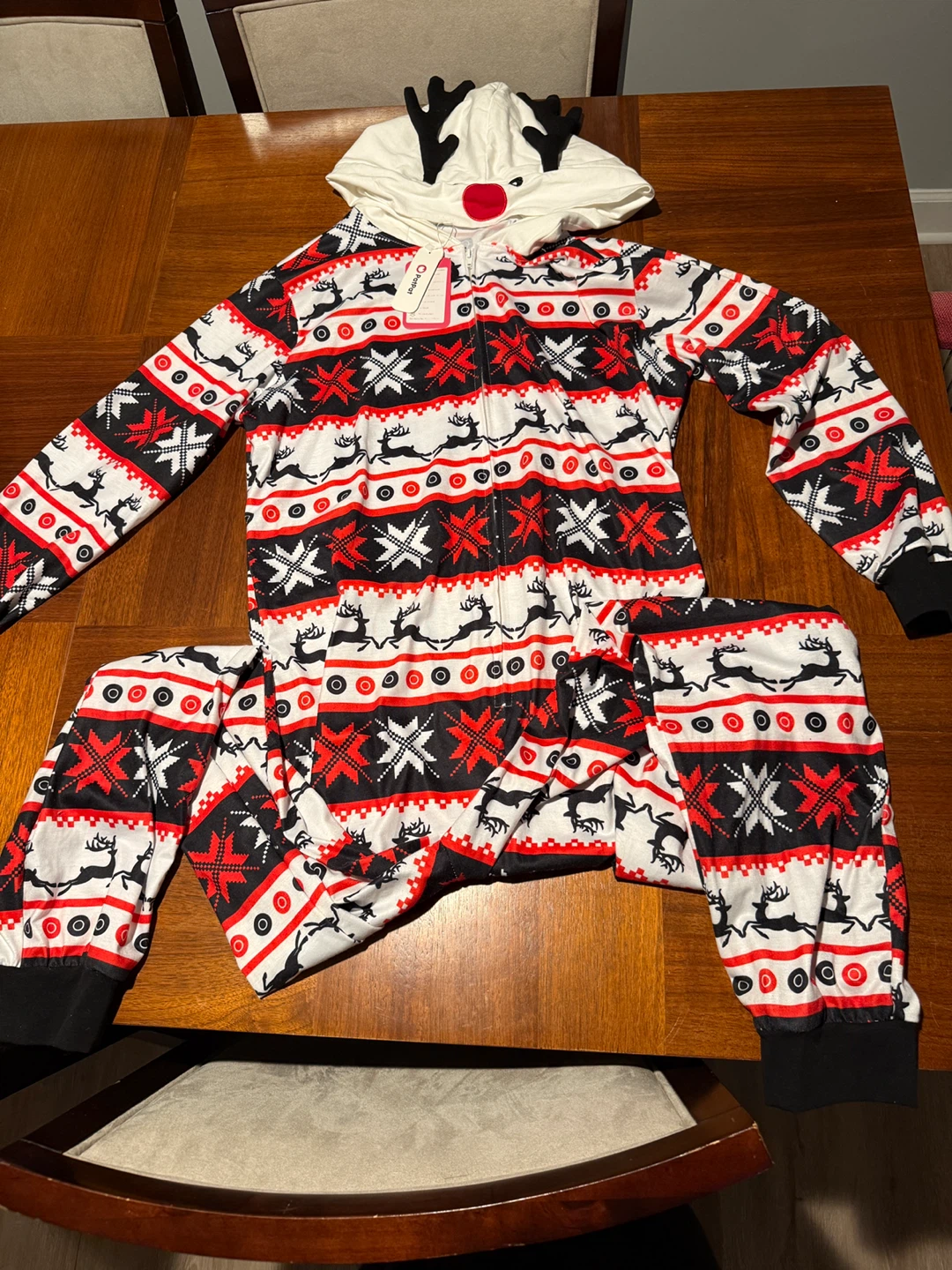 PatPat Red/Black Reindeer  Pajamas - Size L - photo 3