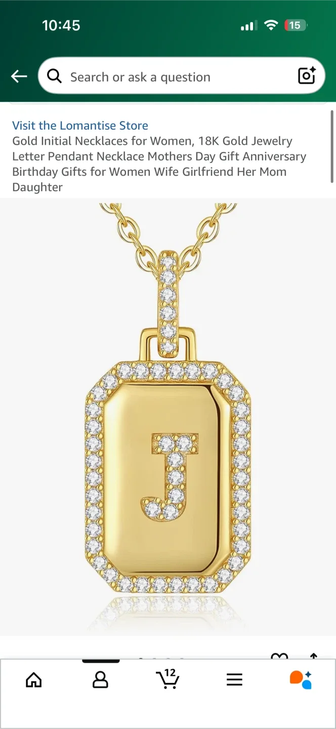 Lomantise Gold Initial 'J' Necklace image indicator(4)