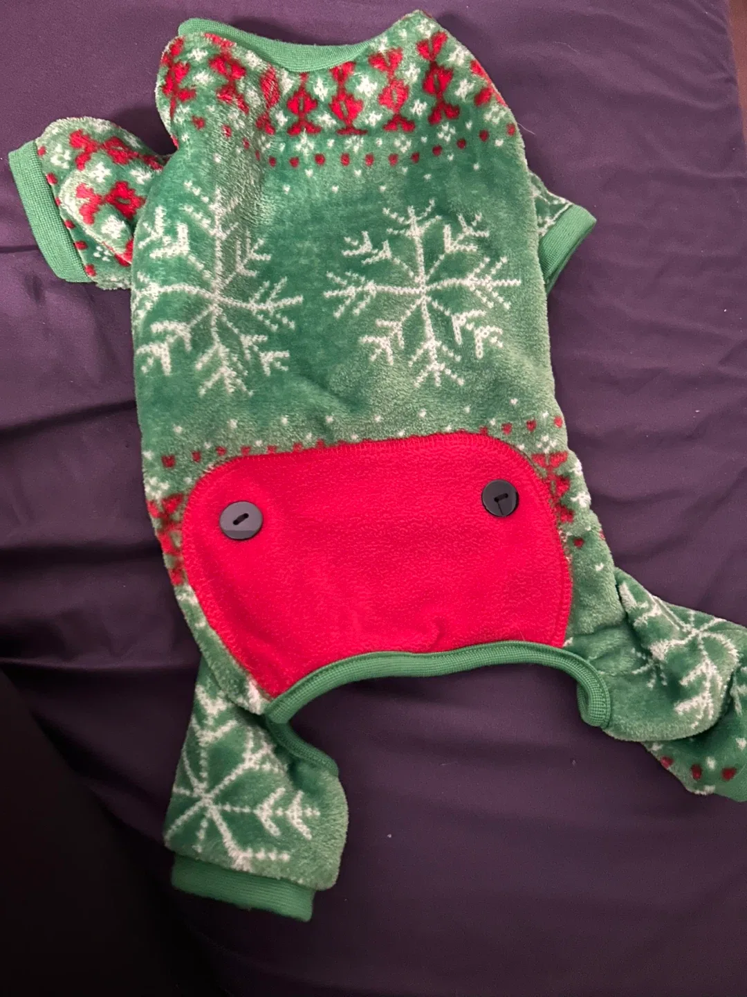 ONEPAW Dog Pajamas - Green Christmas image indicator(2)