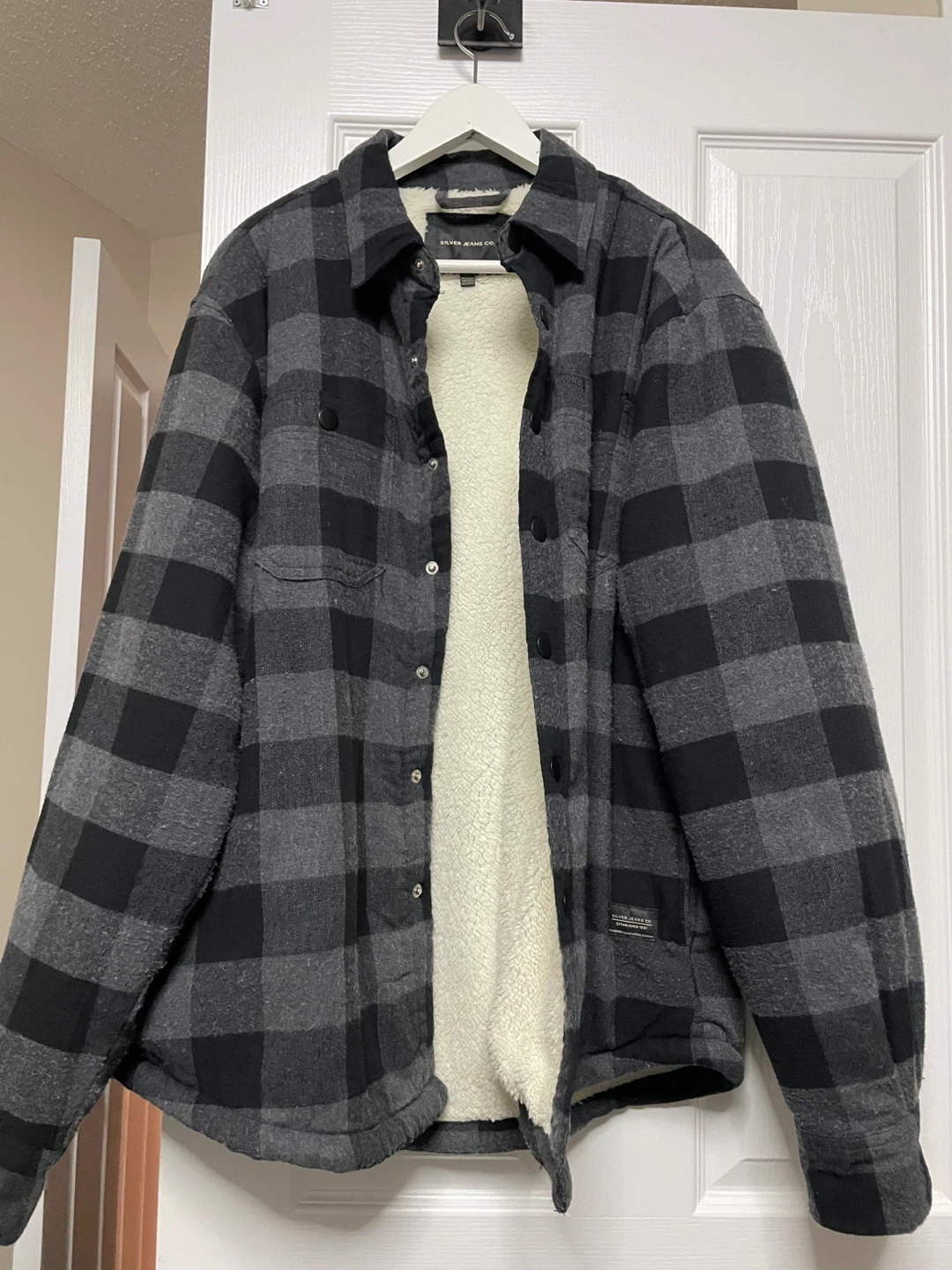 Silver Jeans Co. Plaid Sherpa-Lined Shirt Jacket - Men's