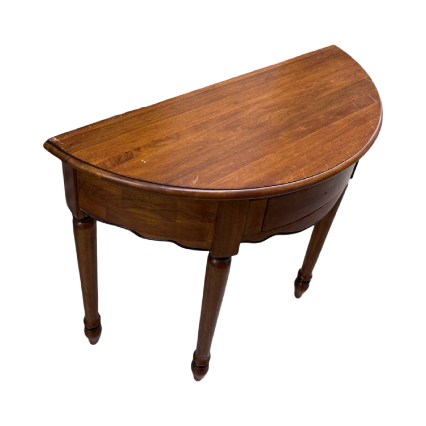 Dark Wood Demilune Console Table - photo 2