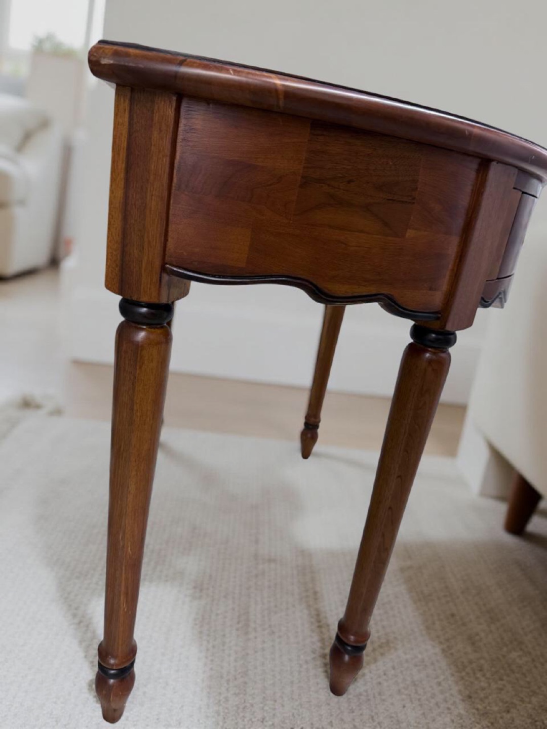 Dark Wood Demilune Console Table - photo 3