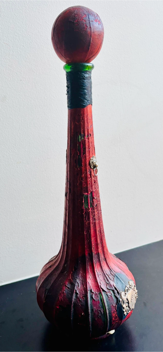 Tall Decorative Red Glass Decanter - photo 5