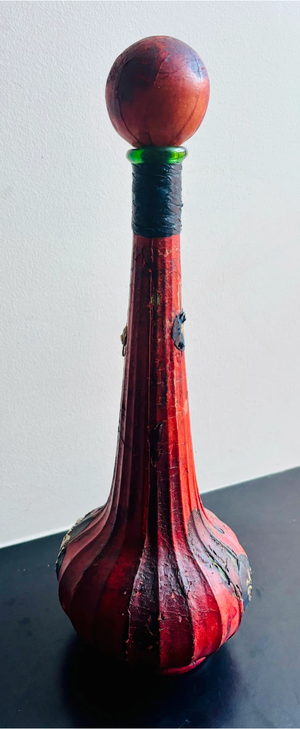 Tall Decorative Red Glass Decanter - photo 4