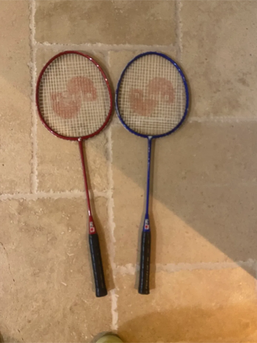 2 Badminton Rackets - Red and Blue