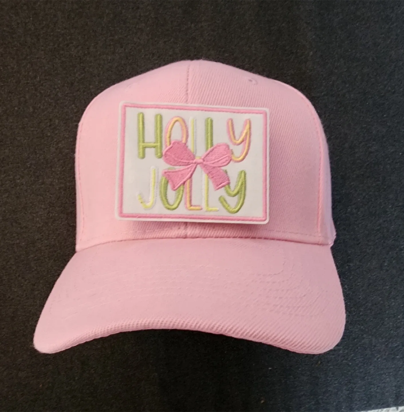 Customized Pink Baseball Cap with 1 custom  Patch image indicator(3)