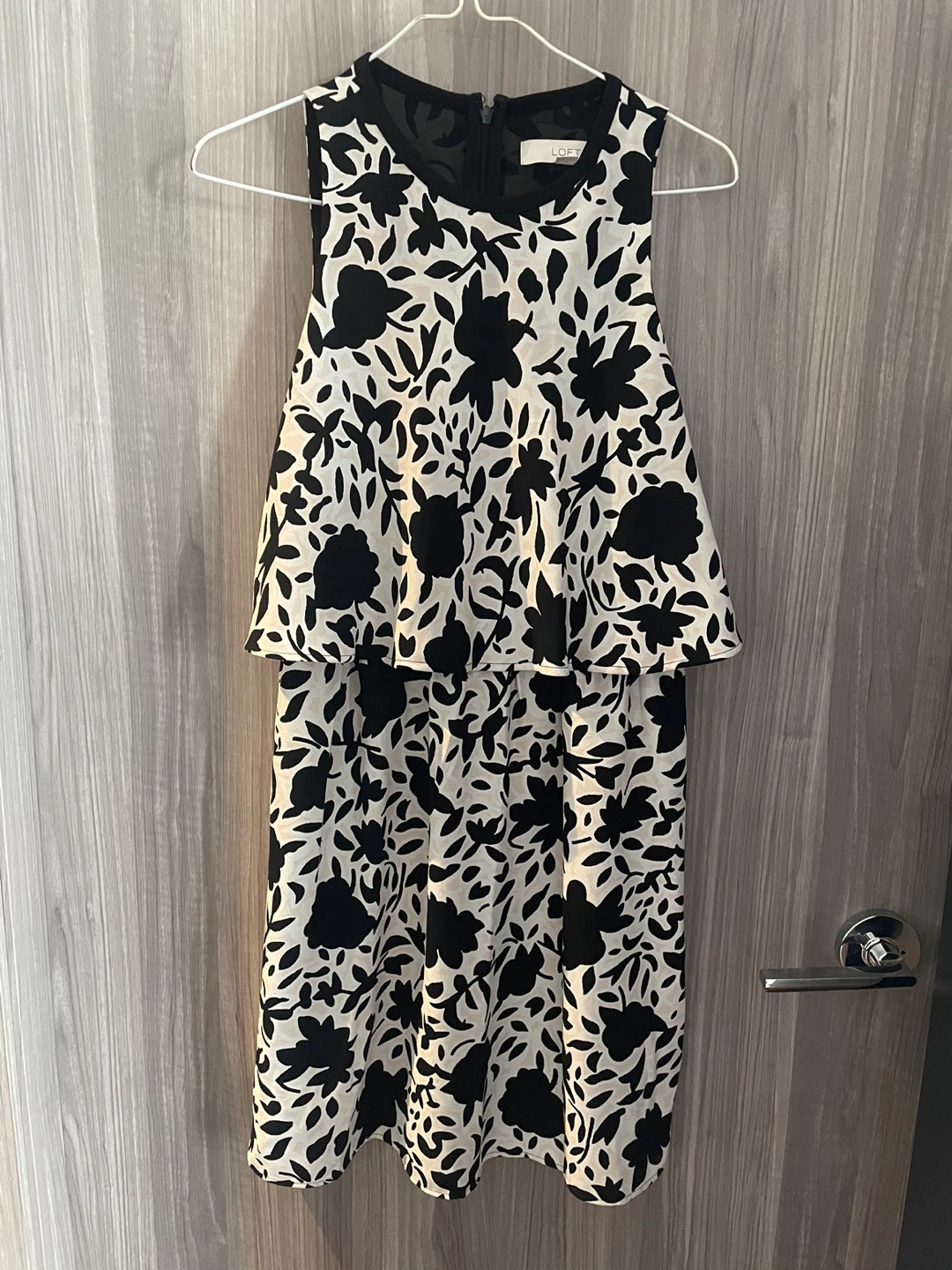 LOFT Black & White Floral Dress