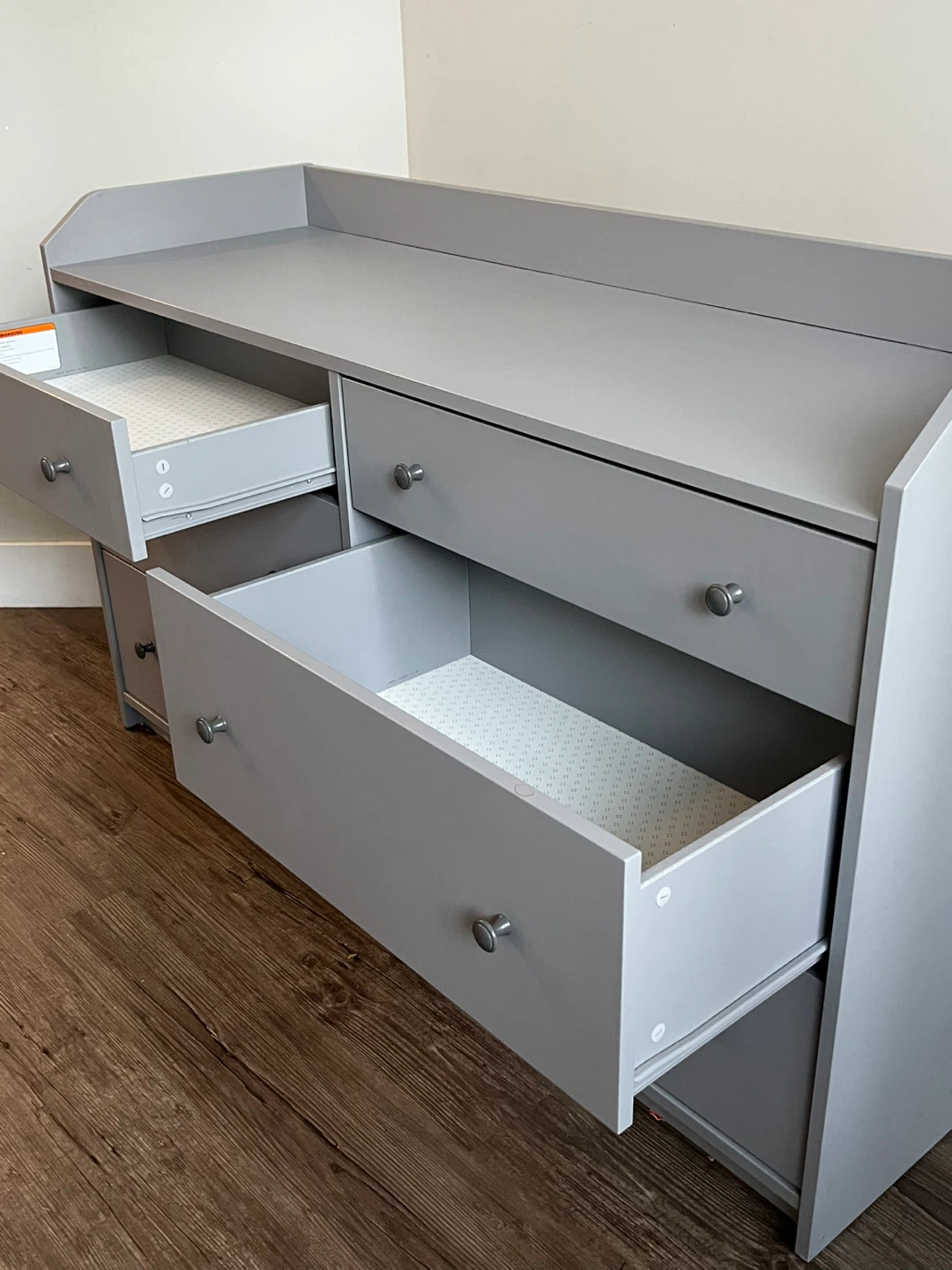 Grey 6-Drawer Dresser with Changing Top - photo 3