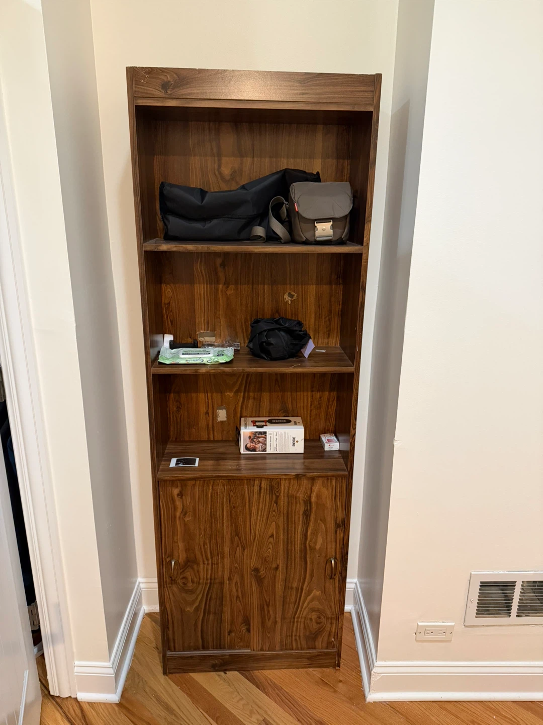 Wooden Bookcase with Cabinet