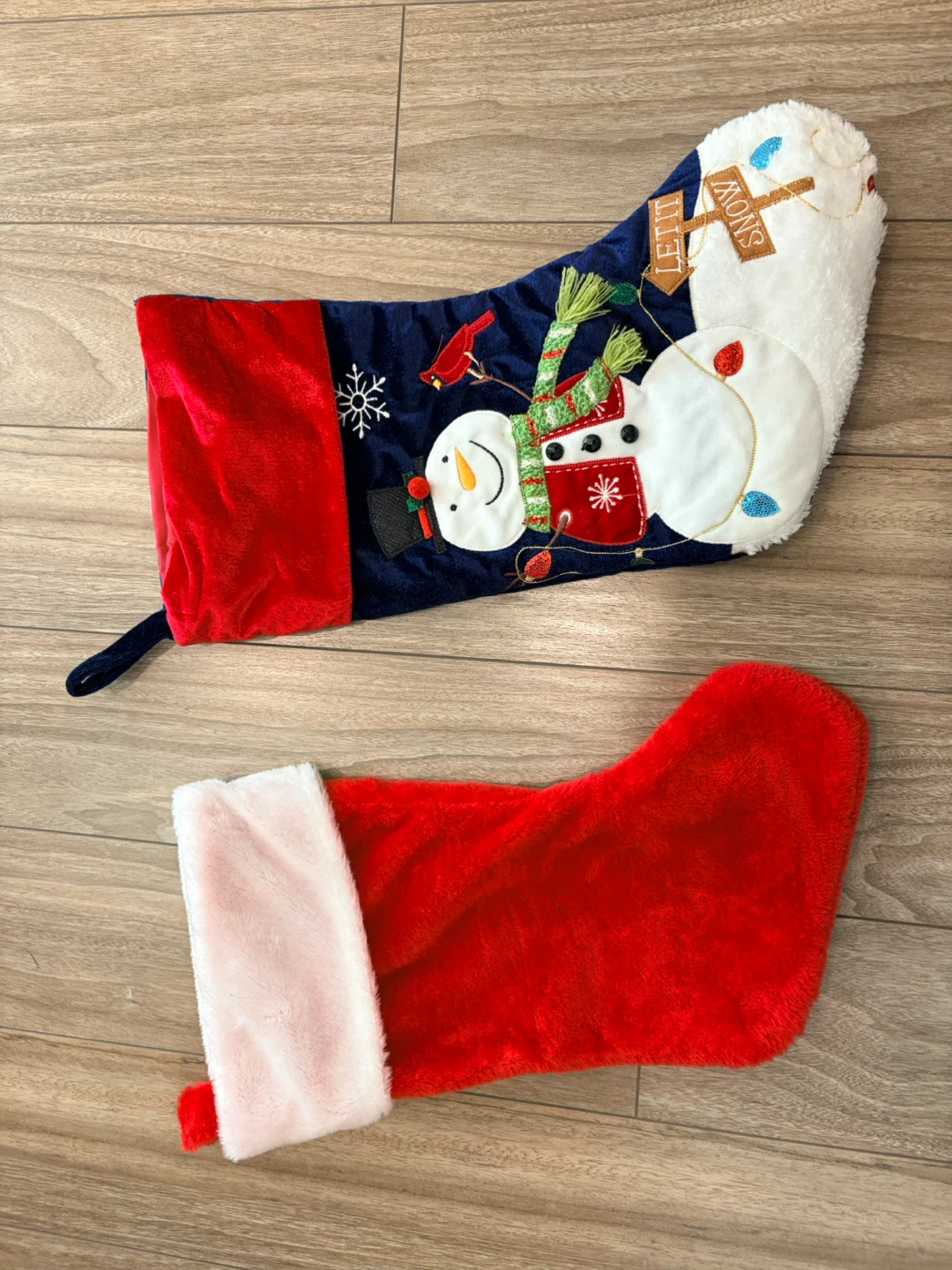 Christmas Stockings - Snowman & Red Plush