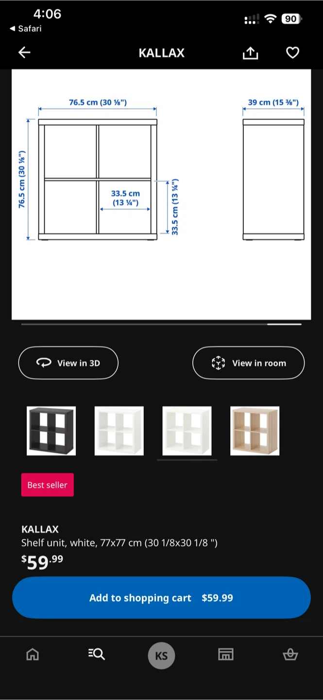 IKEA Kallax White Shelf Unit (2X2) - photo 4