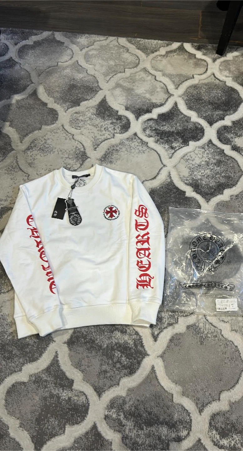 red and white chrome hearts long sleeve