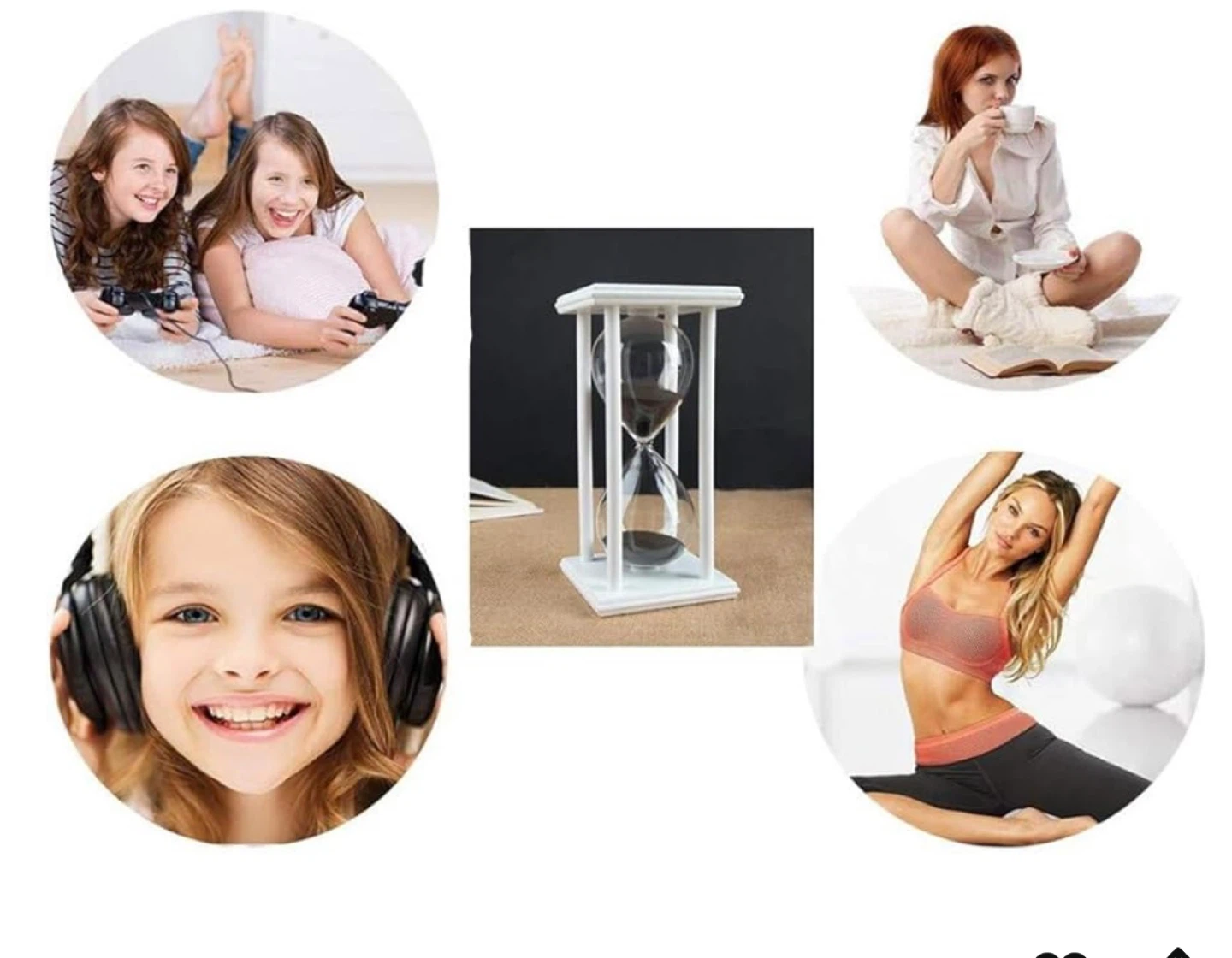 Hourglass Sand Timer - White Frame, - photo 5