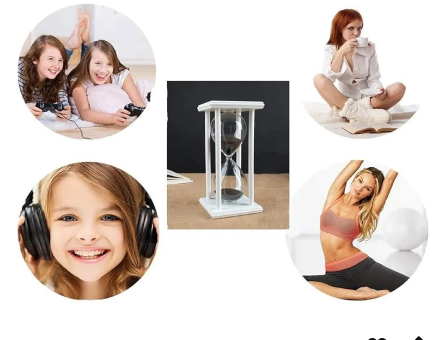 Hourglass Sand Timer - White Frame, image indicator(5)