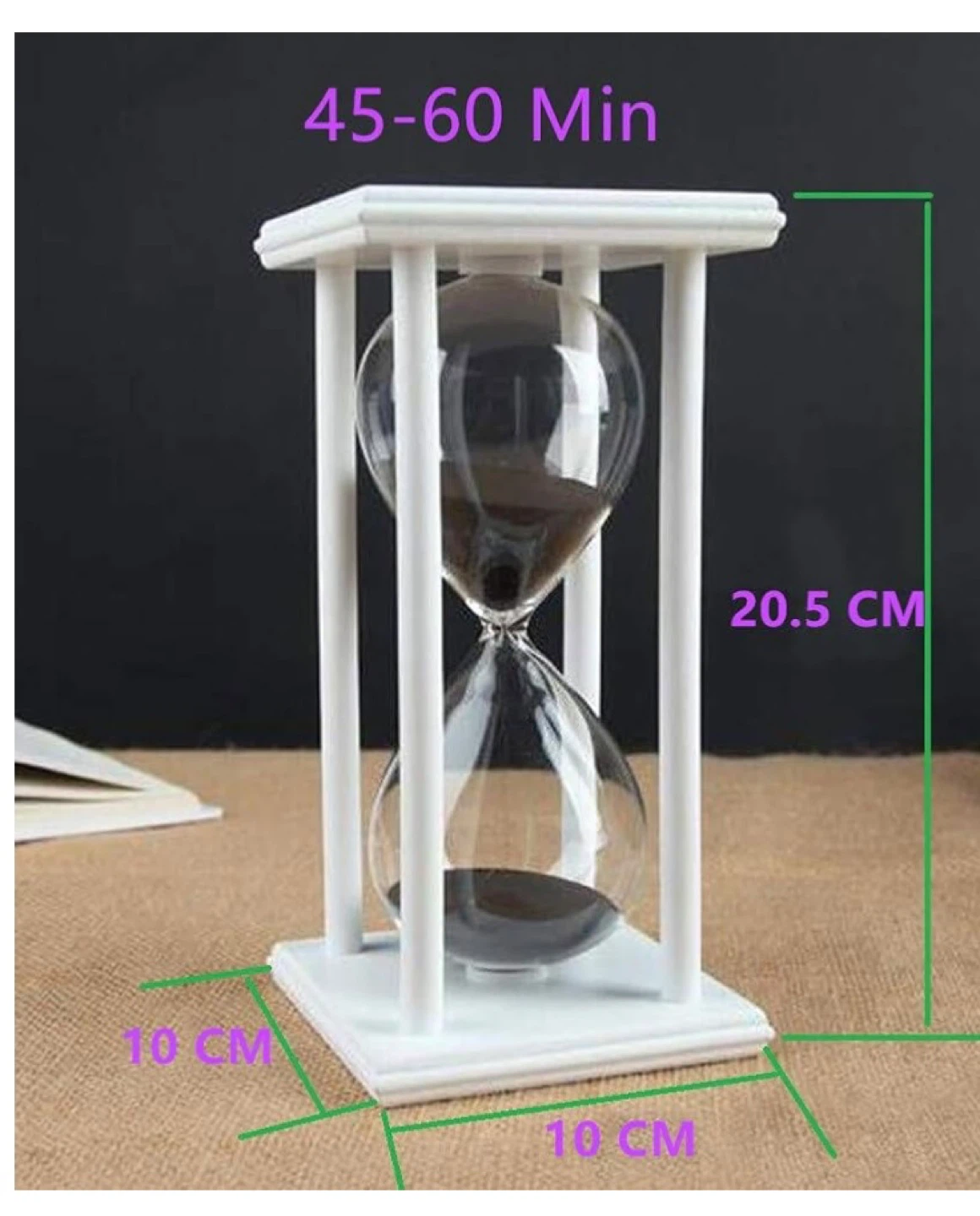 Hourglass Sand Timer - White Frame, - photo 3