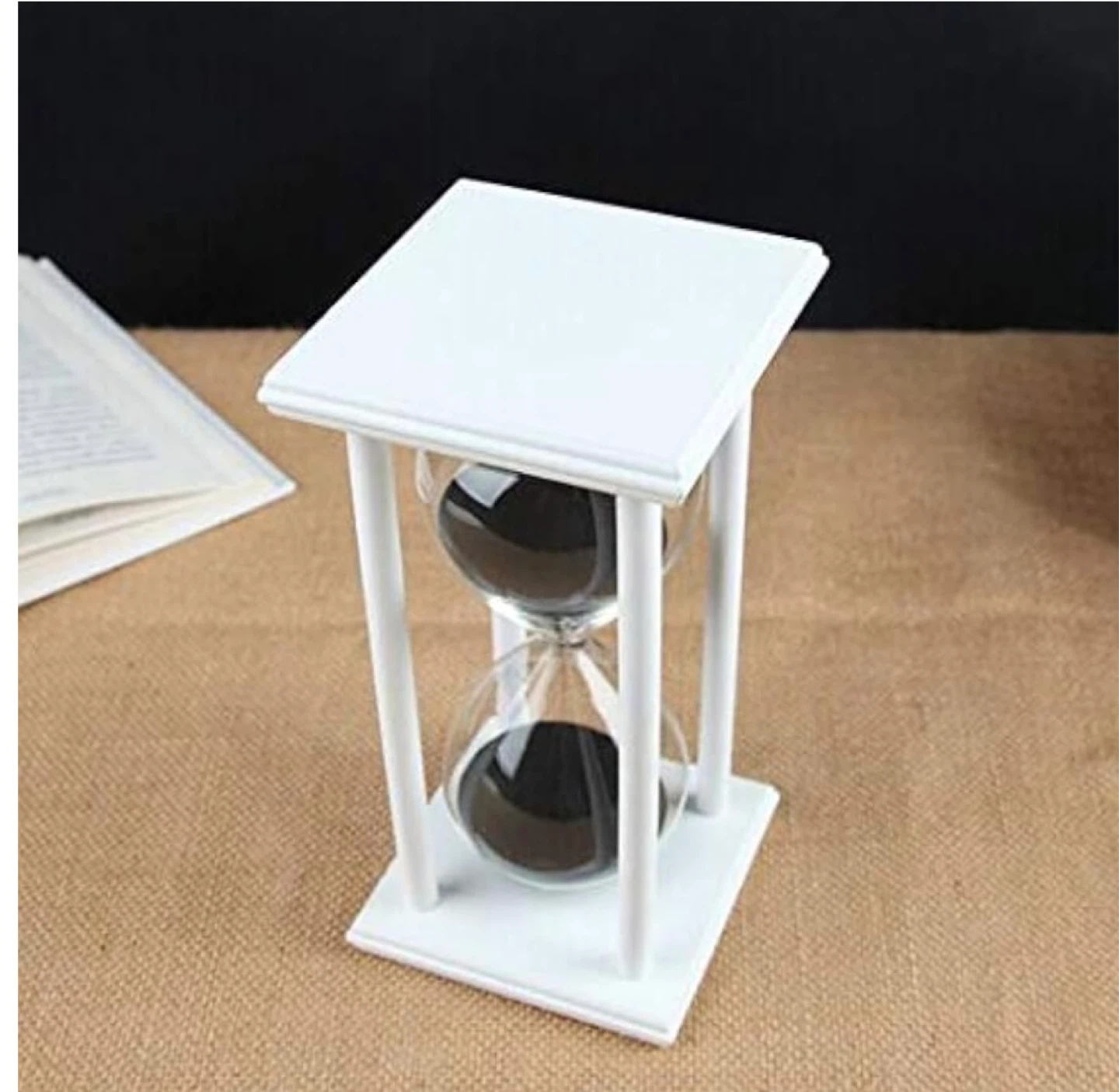 Hourglass Sand Timer - White Frame,