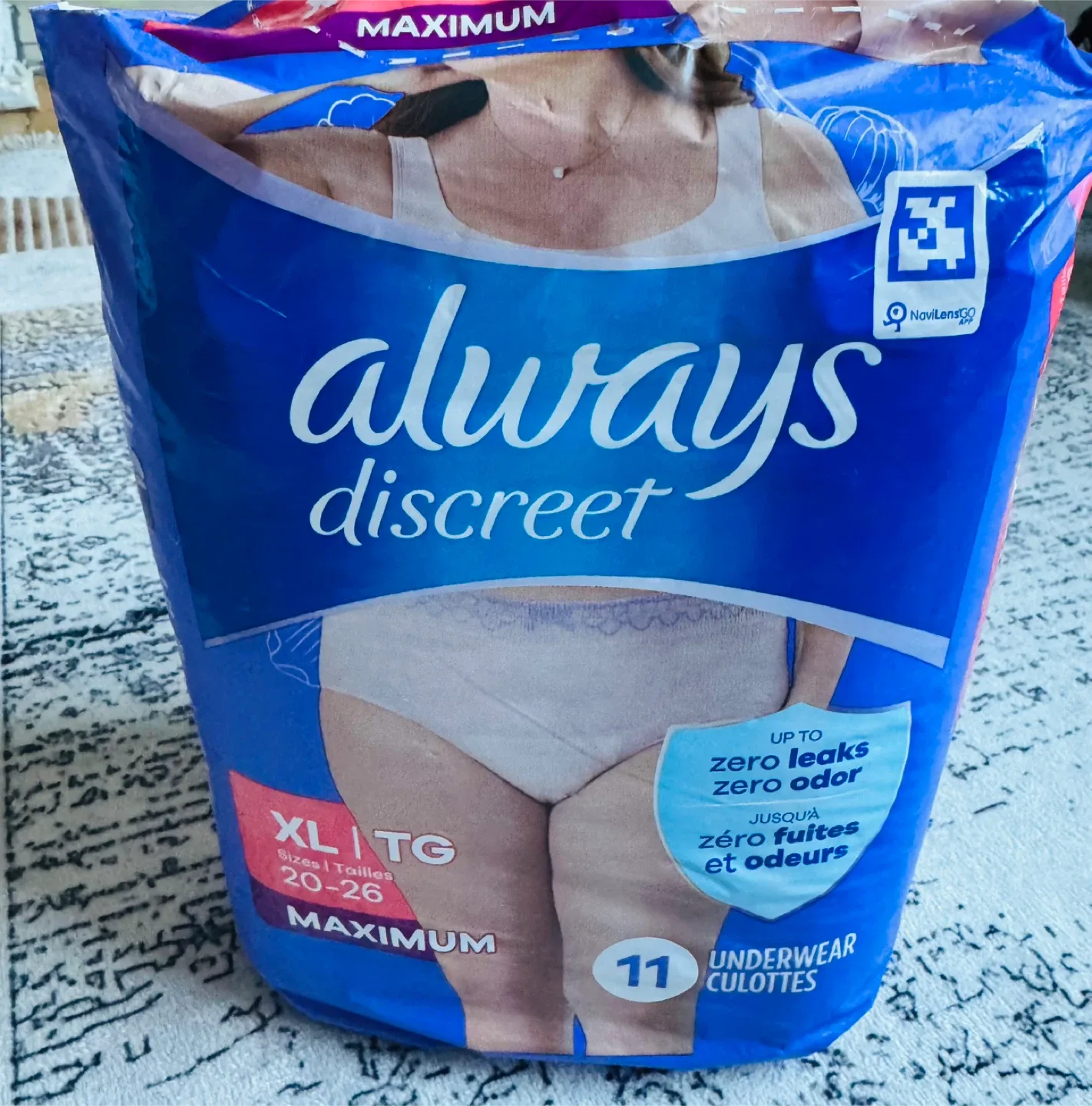 Always Discreet Underwear, XL, 11 count image indicator(2)
