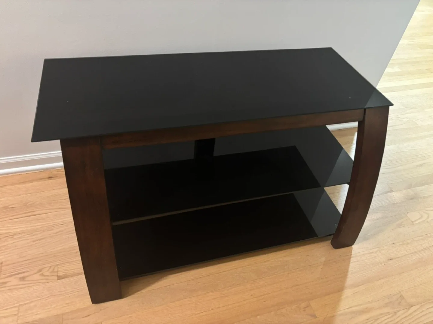 Black Glass Top TV Stand thumbnail