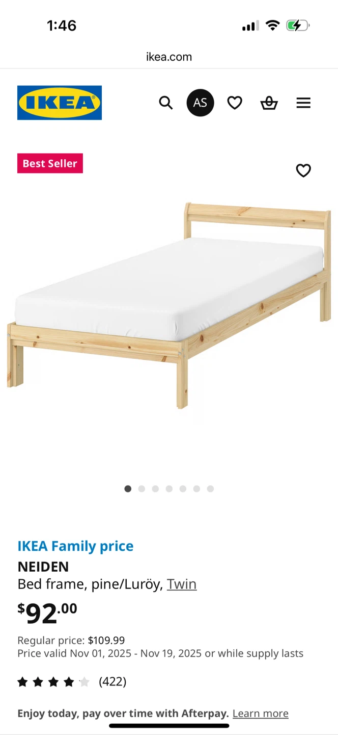 IKEA Neiden Twin Bed Frame + Duvet + Sheets - photo 2