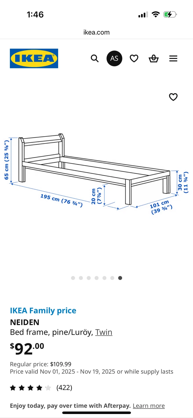 IKEA Neiden Twin Bed Frame + Duvet + Sheets - photo 3